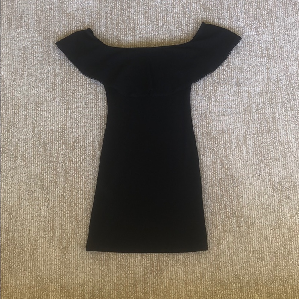reformation black ribbed dress